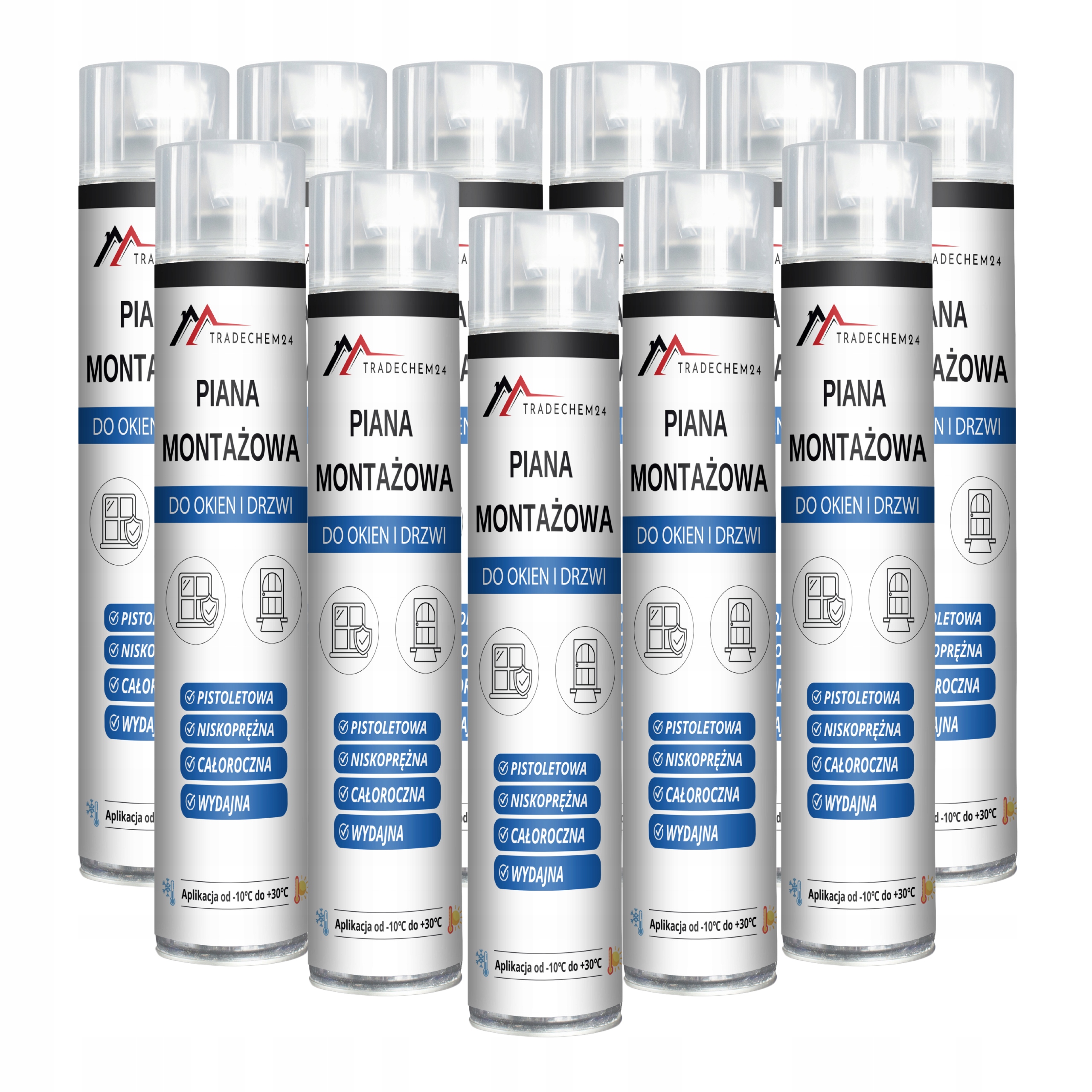 11 x Nízkotlaká Montážní Pistolová Pěna Polyuretanová Celoroční