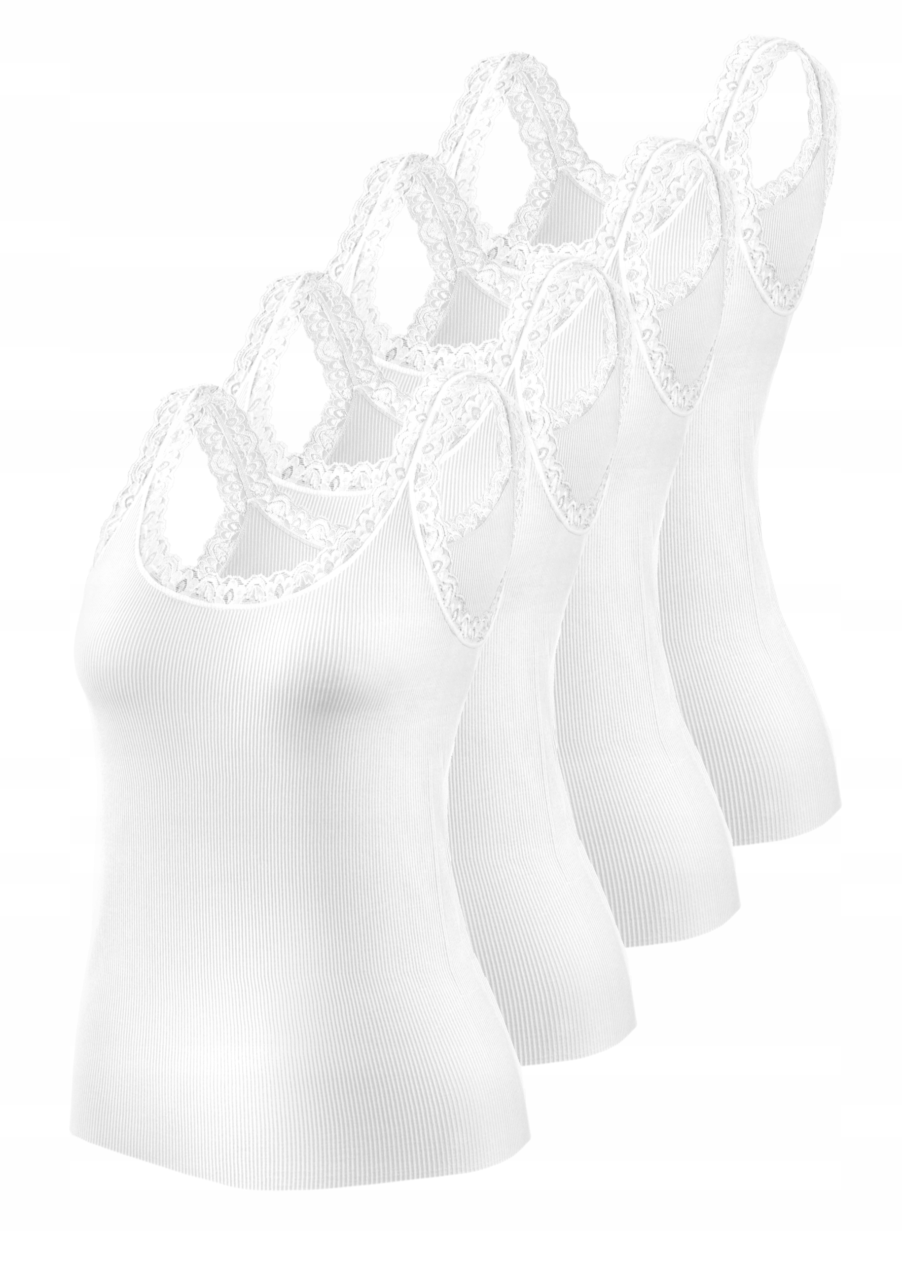 Sesto Senso 4-balení dámských krajkových topů bez rukávů, L/XL, bílé
