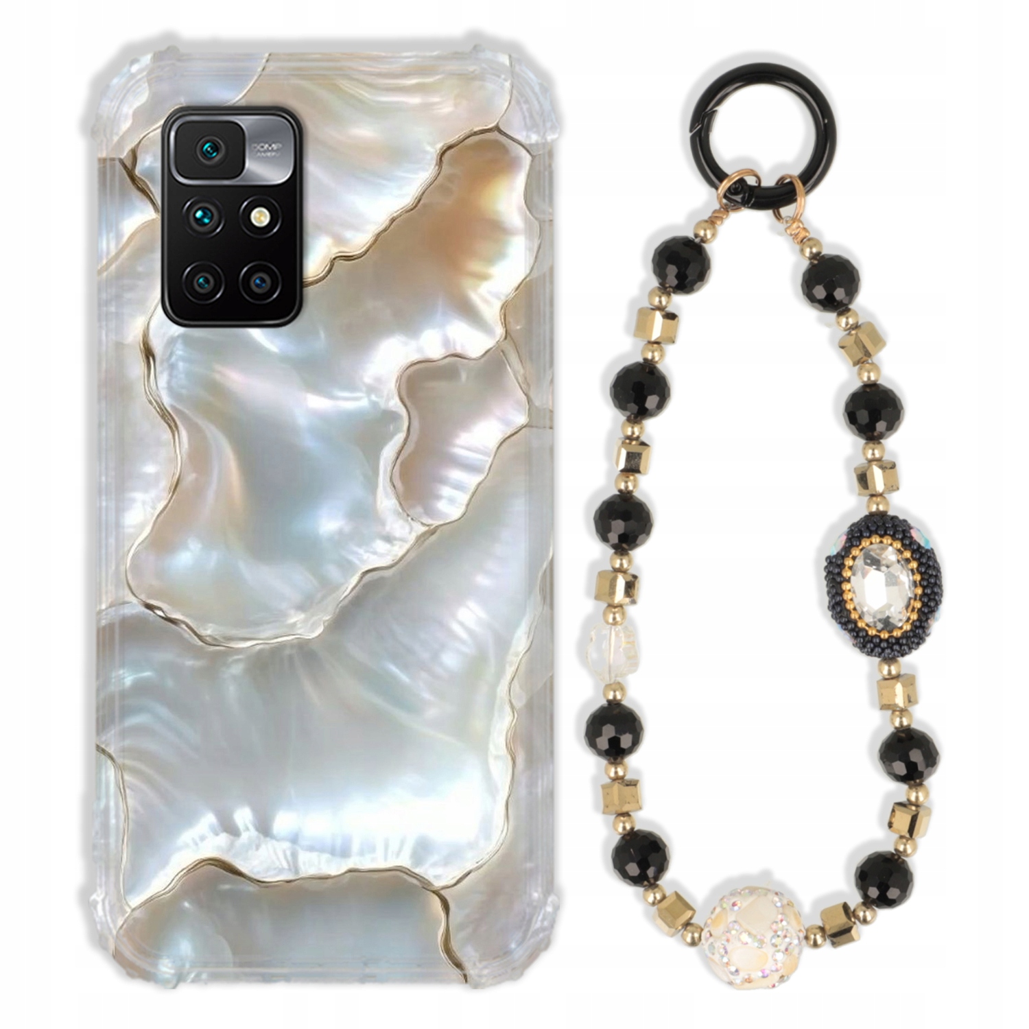 Puzdro Pre Xiaomi Redmi 10 2022 Antishock Zirkóny Čierno Zlaté|pevné|pevné