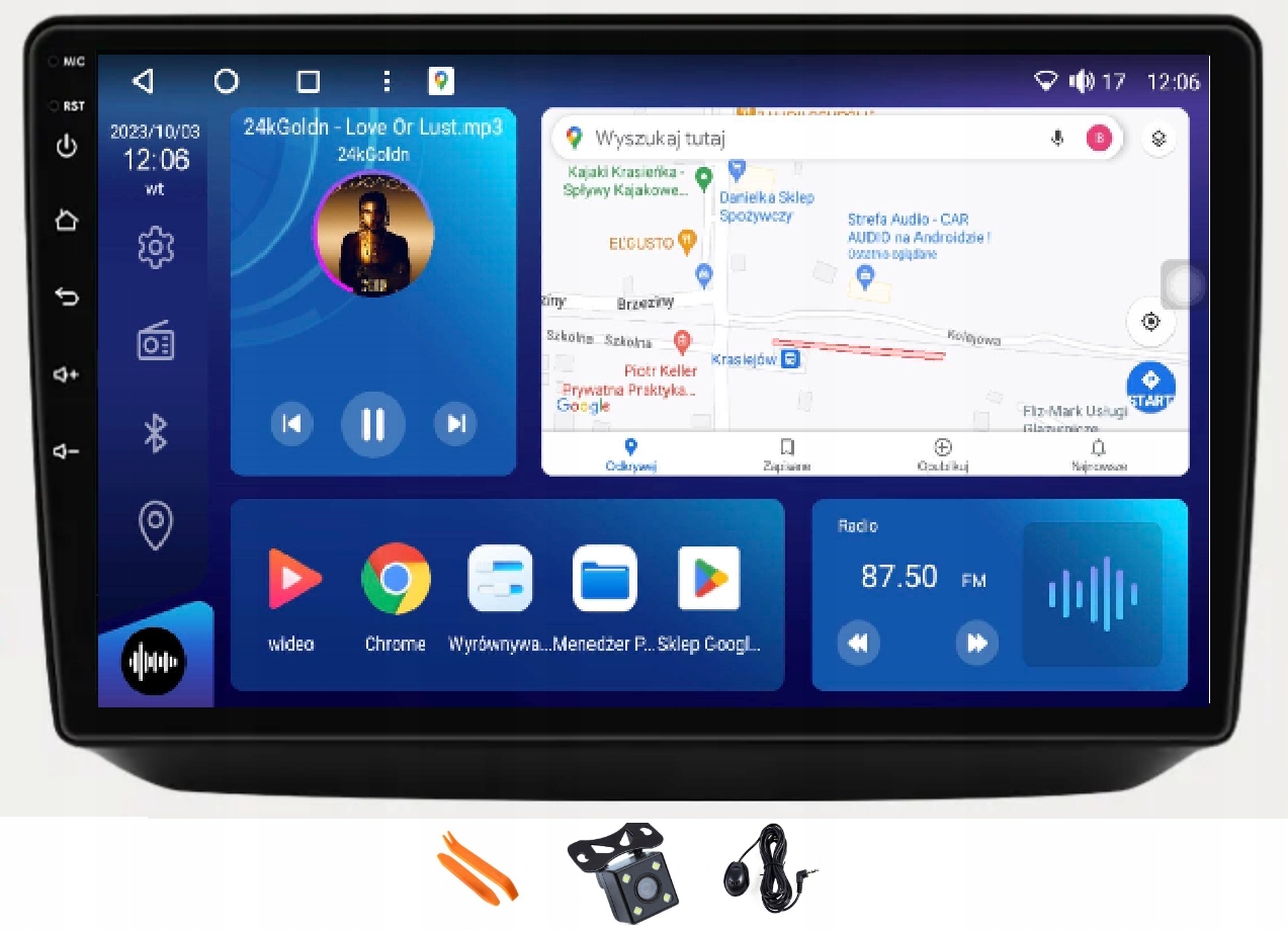Rádio Android Navigácia VQ230 Qled Carplay Lte Gps Dsp Škoda Fabia 2 07-14