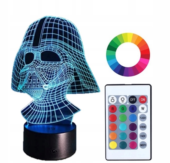 

Lampka Nocna Star Wars Darth Vader Led Imię Grawer