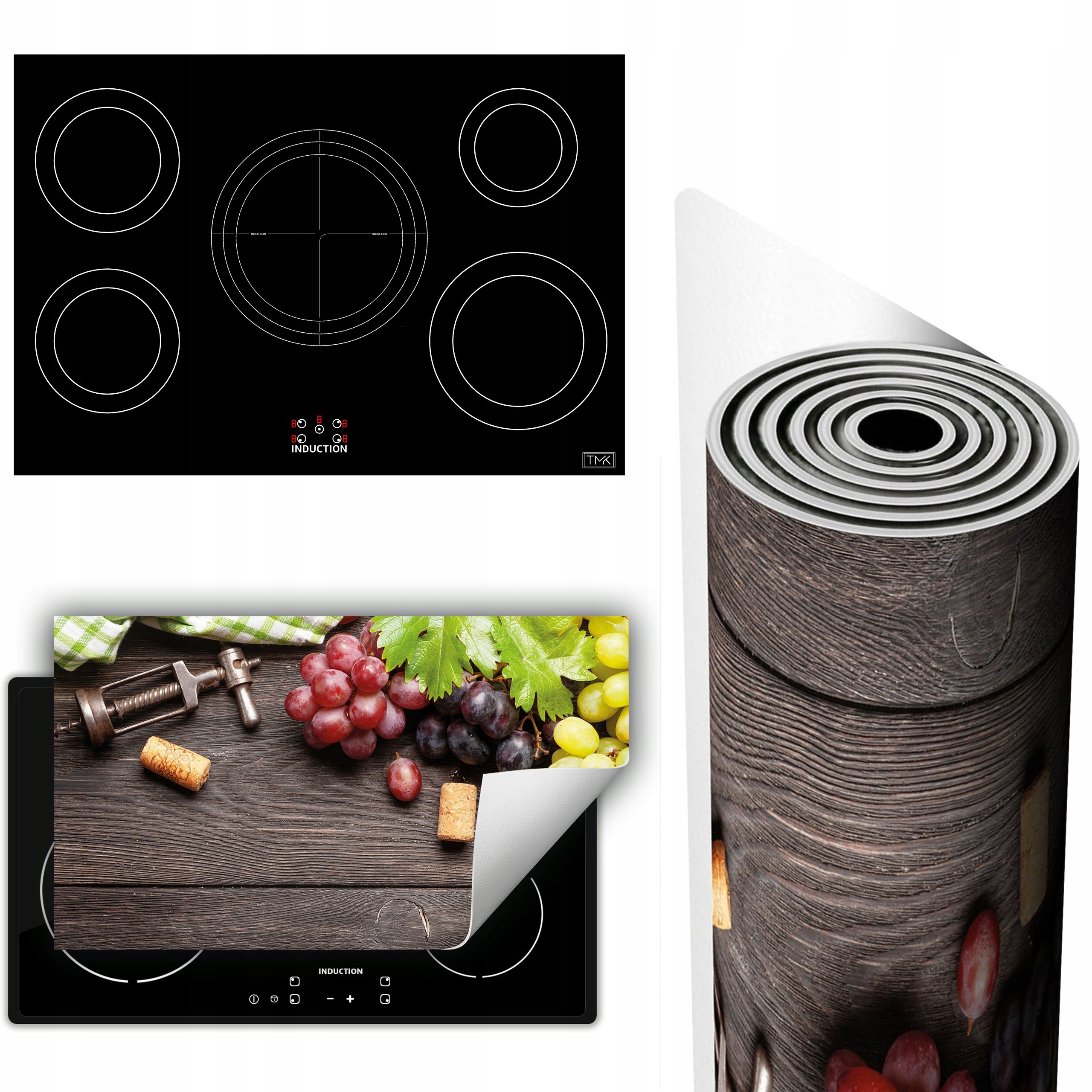 Vinylová Podložka Ochrana Kuchyňské Desky 90x52 hroznové víno dřevo