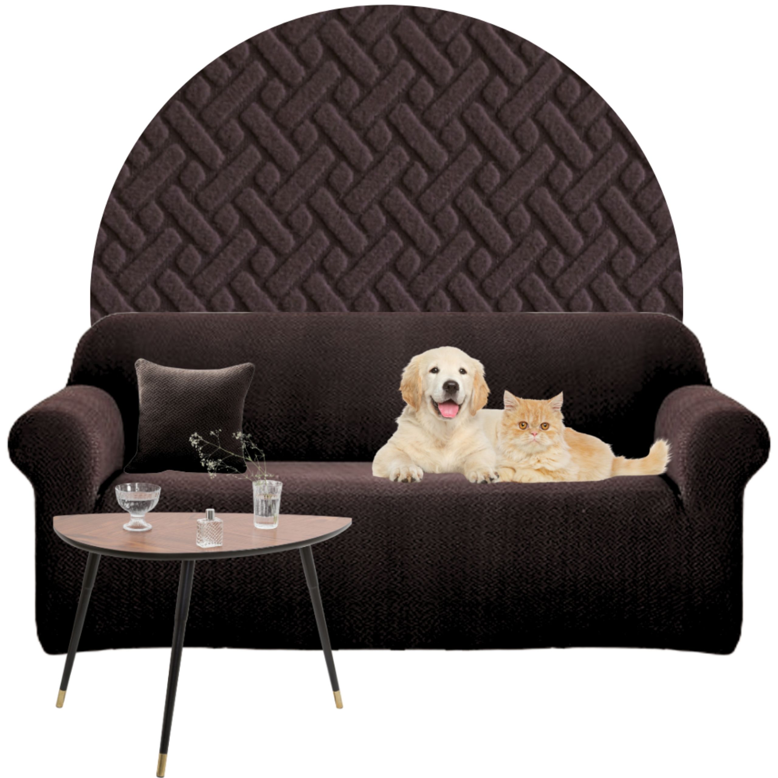 Potah Na Křeslo A Pohovku Elastický Žakár S Jedličkou 190-230 Oeko-tex