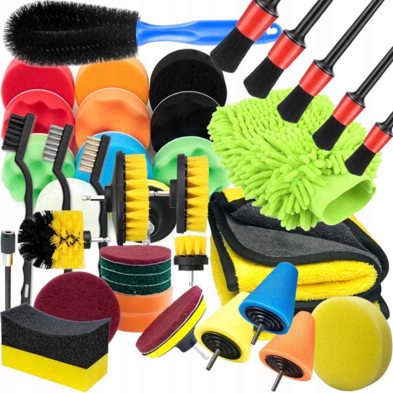 Sada Příslušenství Pro Péči O Auto, Kartáče, Utěrky, Podložky XXL