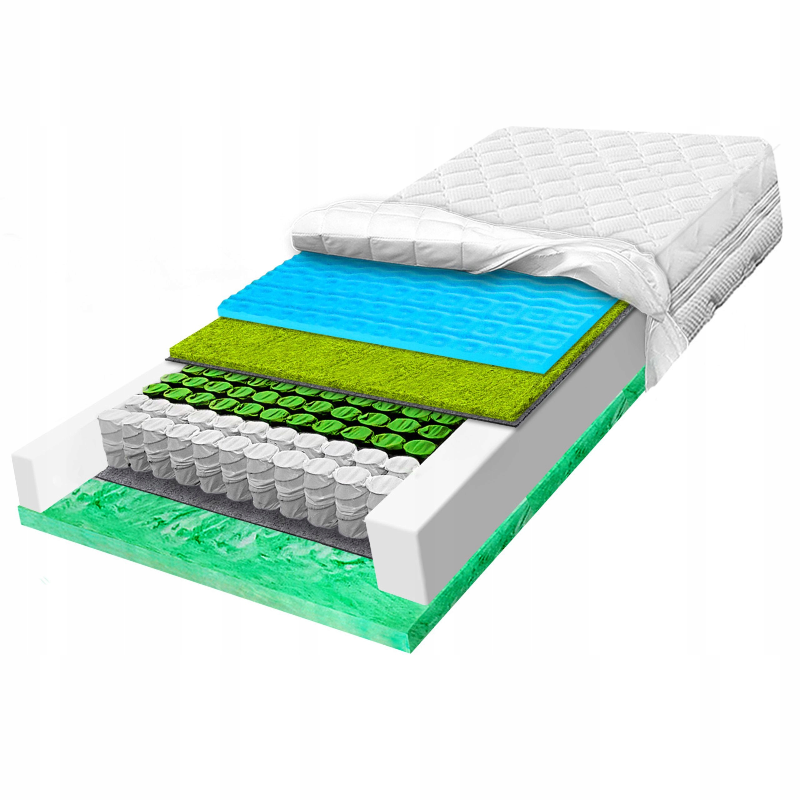 Taštičkový matrac 130x200 tvrdý s morskou trávou H3 H4 24cm