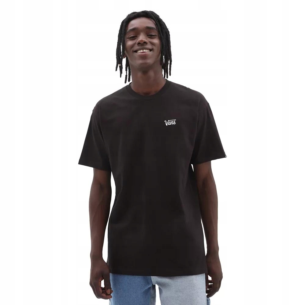 Koszulka męska bawełniana czarna t-shirt Vans Mini Script Tee VN0A7Y3SBLK L