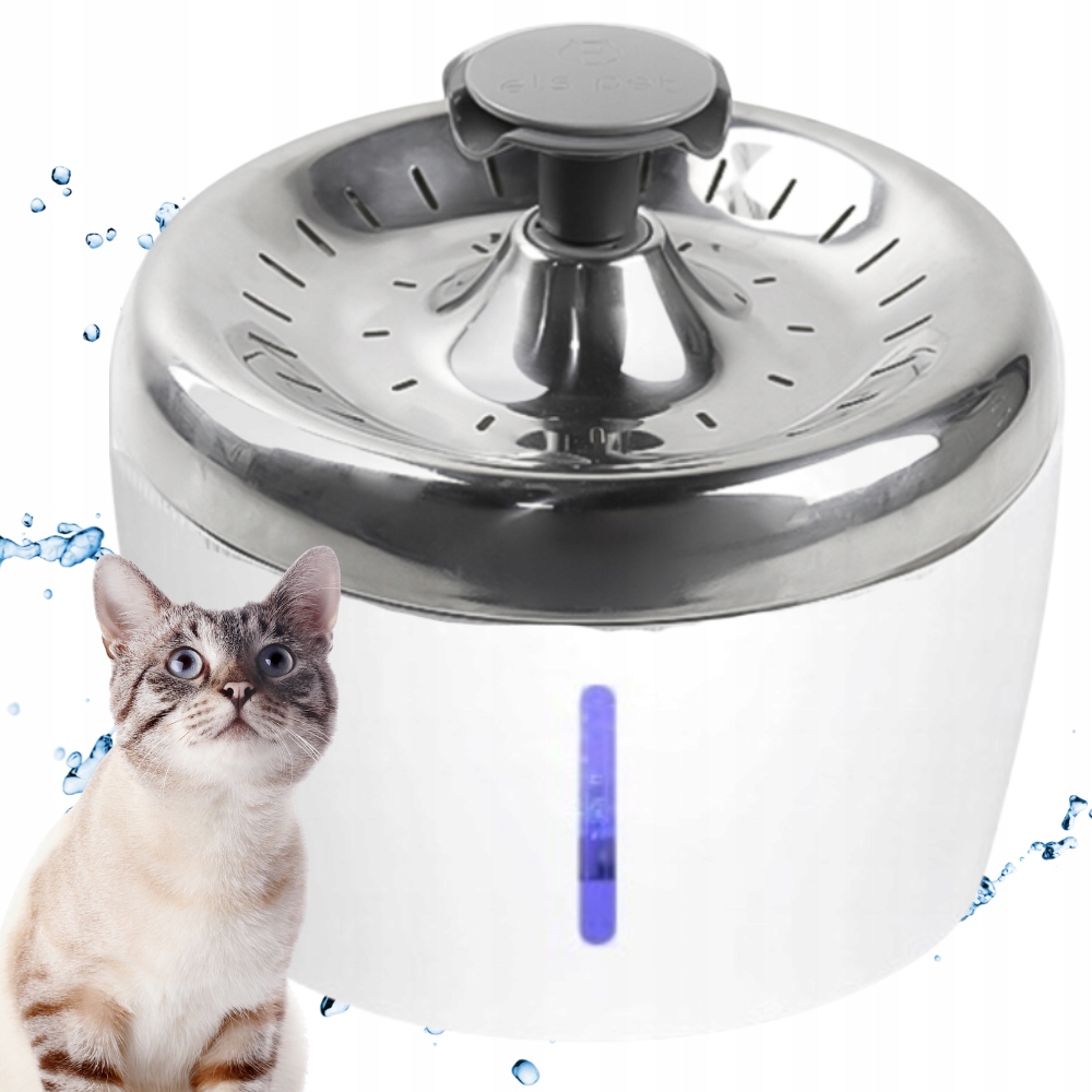 Fontanna Poidełko dla kota psa automatyczne Led ciche 2,5 l filtr Els Pet
