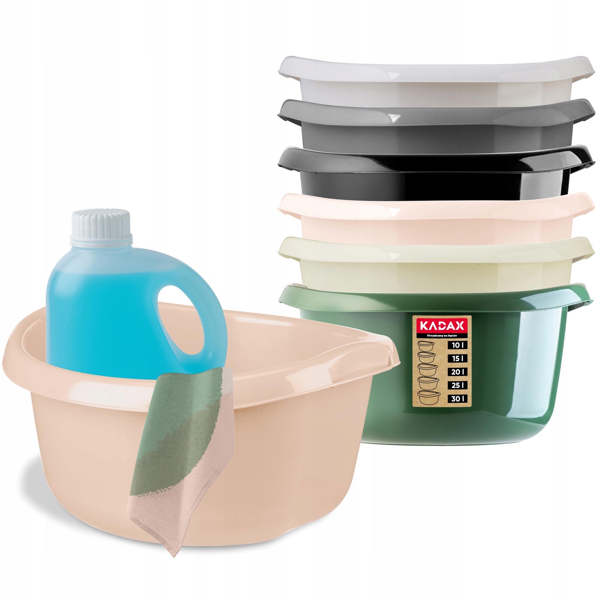 

Miska Miednica Z Uchwytami Plastikowa 30L Beżowa