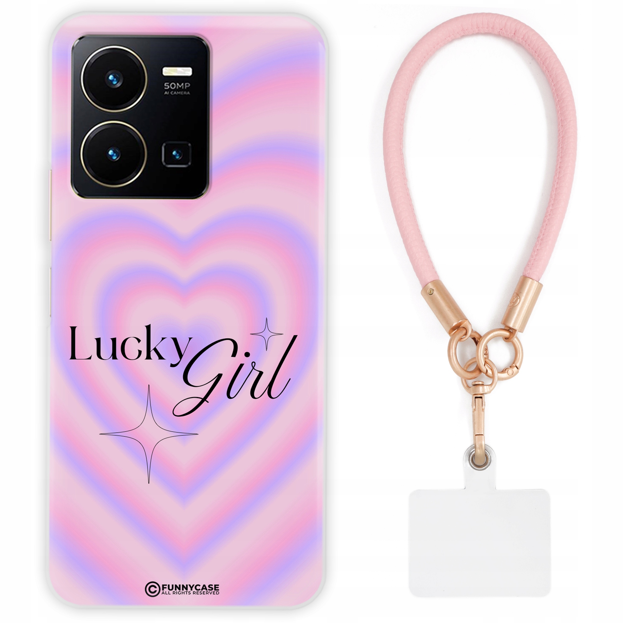 pouzdro na Vivo Y35 4G Case Ženské Afirmace Gradient Růžová Kožené Vodítko Wz
