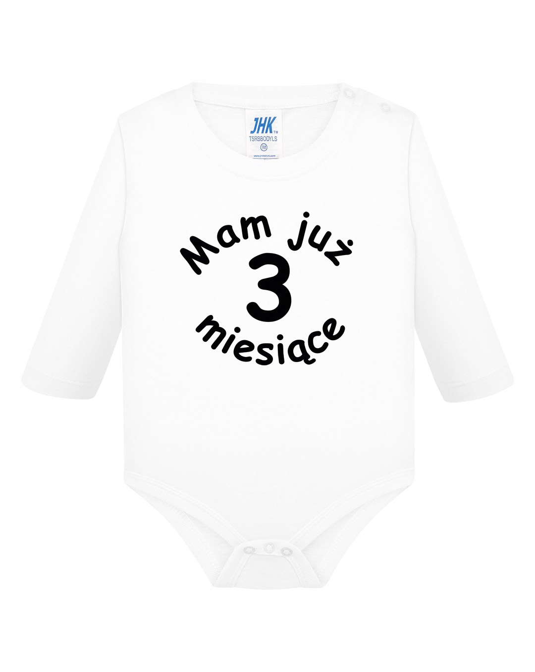 

Body białe z nadrukiem napis Mam Już 3 Miesiące 3M
