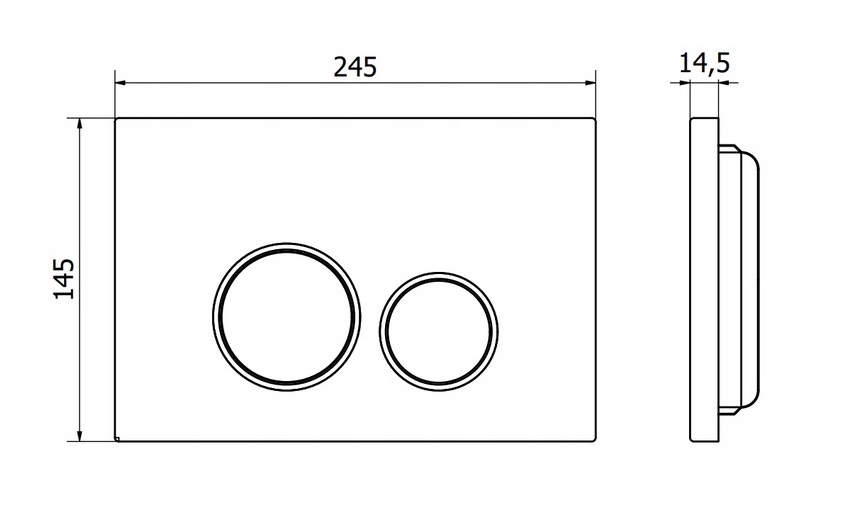 PRZYCISK WC ONYX CZARNY MAT CHROM DO SPŁUCZKA WC GEBERIT DELTA UP100 BASIC Marka Onyx