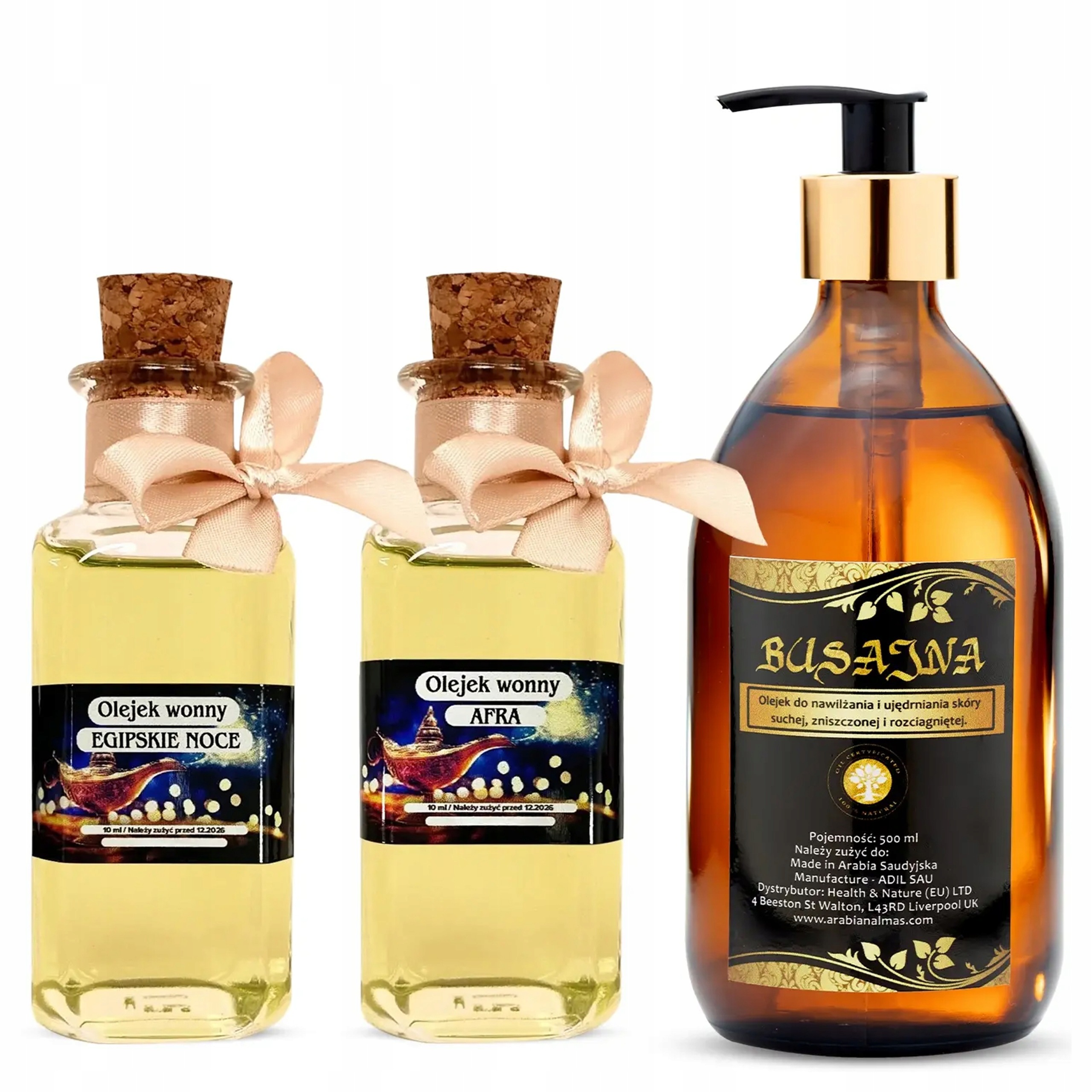 Sada Olejů Busajna 500 ML Afra 100 ML Egyptské Noci 100 ML Max Regenerace