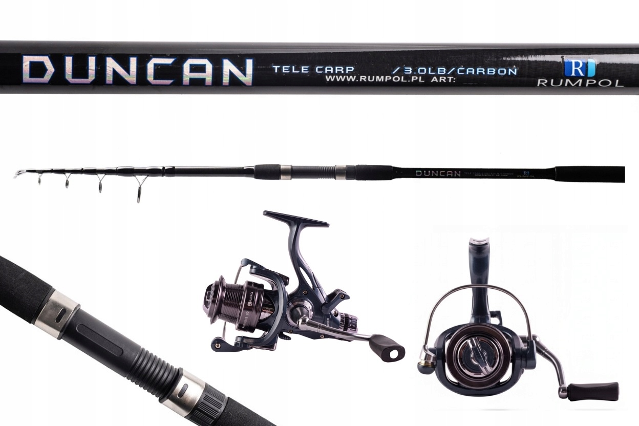 Kaprový Rybářský Set: Prut Telecarp 3.0 M Naviják Fortress 40