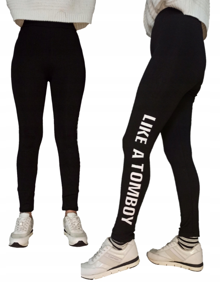 

Leginsy Damskie Czarne Z Napisem*m/l*