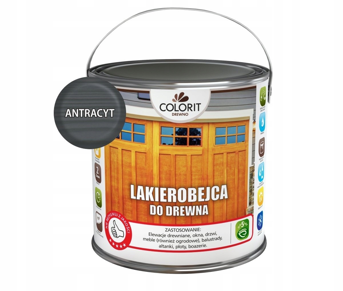 Altax Lakierobejca Do Drewna Colorit 2.5L Antracyt