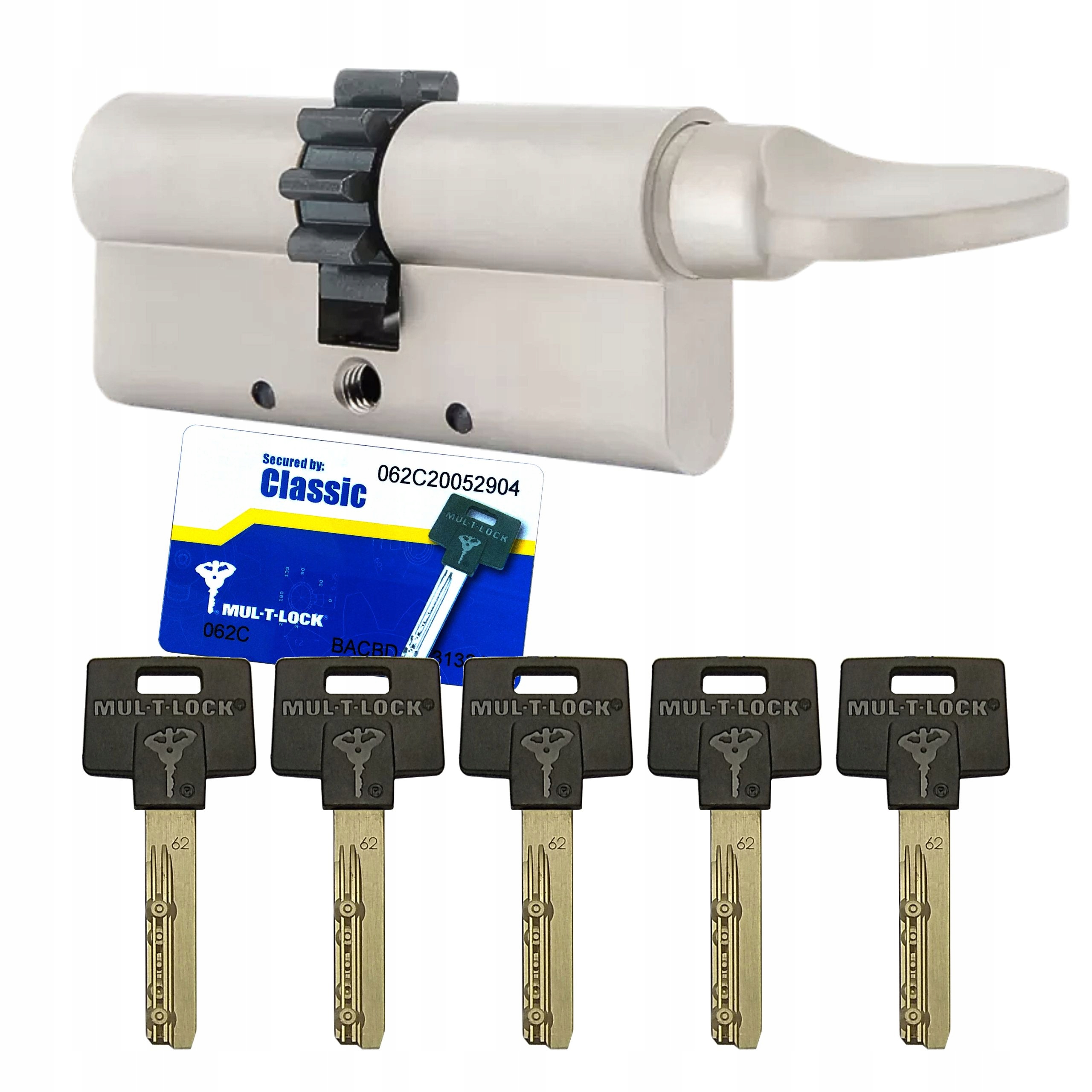 Vložka Mul-T-Lock Classic Bw 31/40GZ s knoflíkem a ozubením, saténová