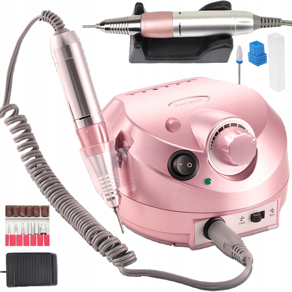 65W Profesionální Bruska Na Nehty Manikúra Pedikúra Růžový Nožní Pedál