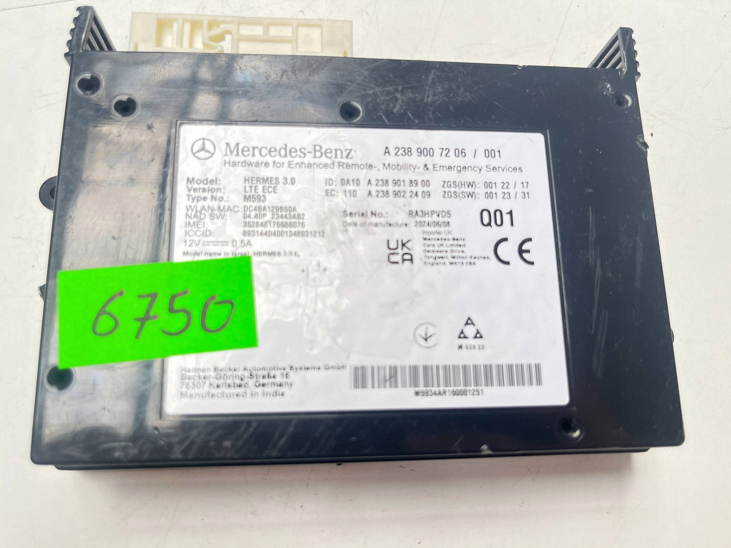 module control unit KOMUNIKACJI MERCEDES-BENZ E W238 A2389007206 ORYG!