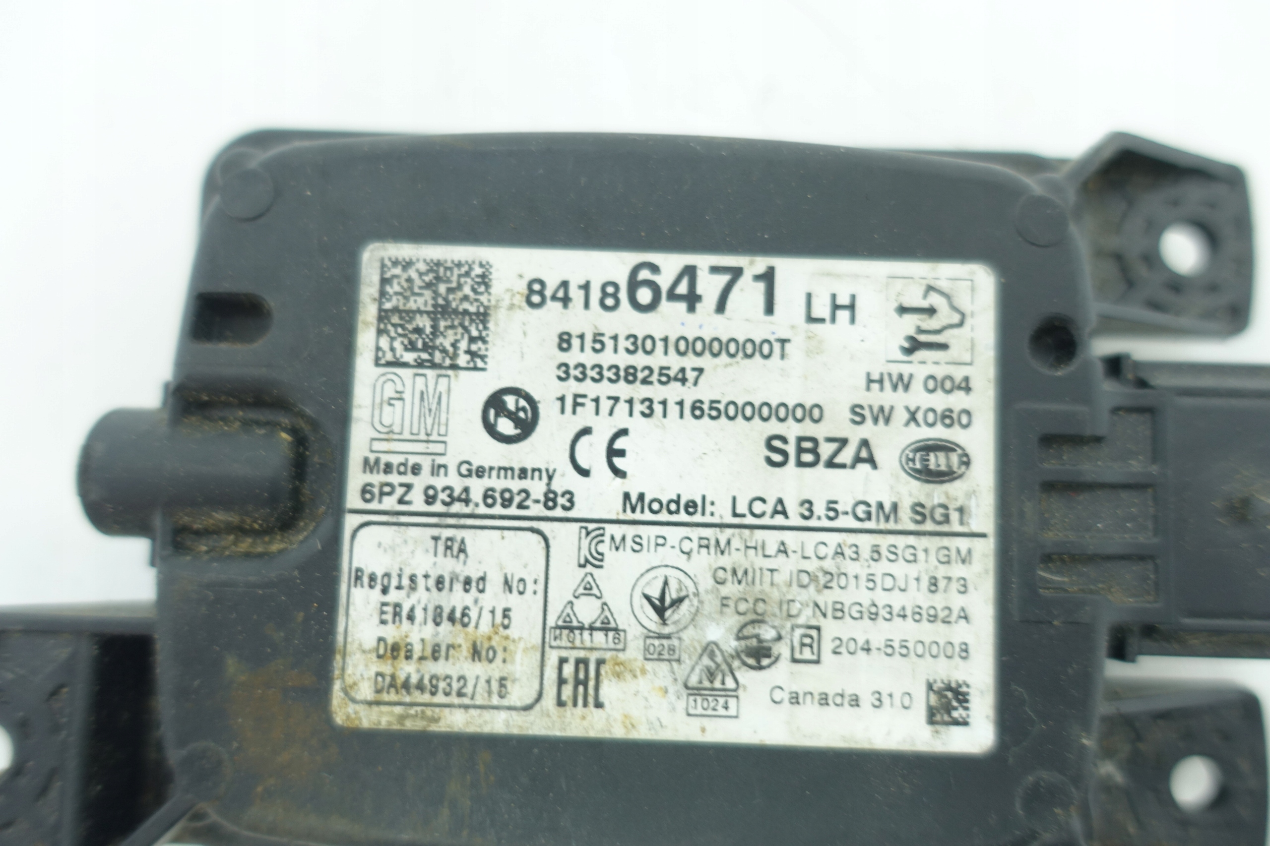 RADAR control unit SYSTEM MARTWEGO POLA left OPEL INSIGNIA B 84186471