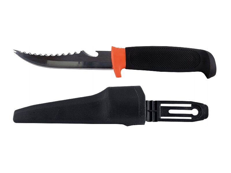 

Nóż wędkarski York z gumową rączką i skrobaczką