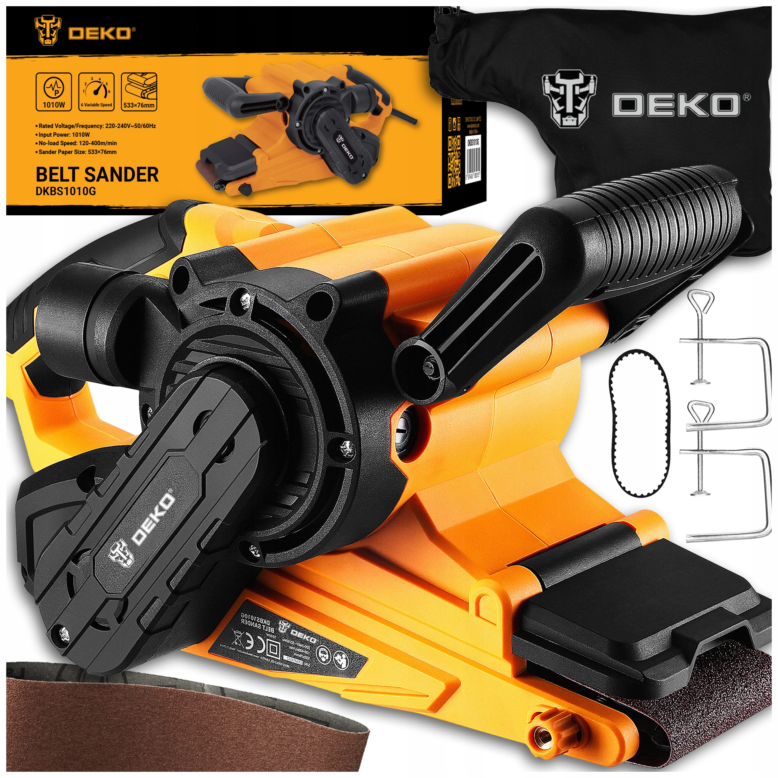 Síťová Pásová Bruska Na Dřevo 1010 W, Čisticí Páska, Výkonná Deko