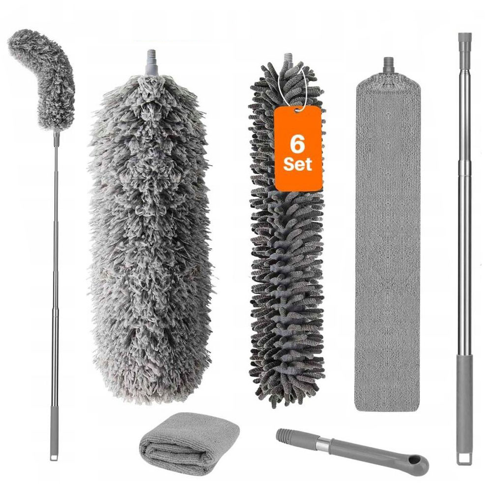 Levně 6 In 1 Teleskopický Kartáč Prachovka Dlouhá, Roztažnost 38-250CM
