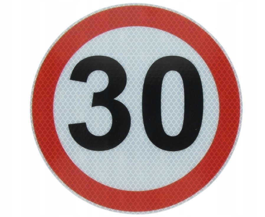 

Naklejka nalepka prędkość 30km/h odblaskowa