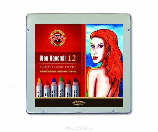 Pastelky Wax Aqarelle Koh-i-noor 8282/12kovové opa