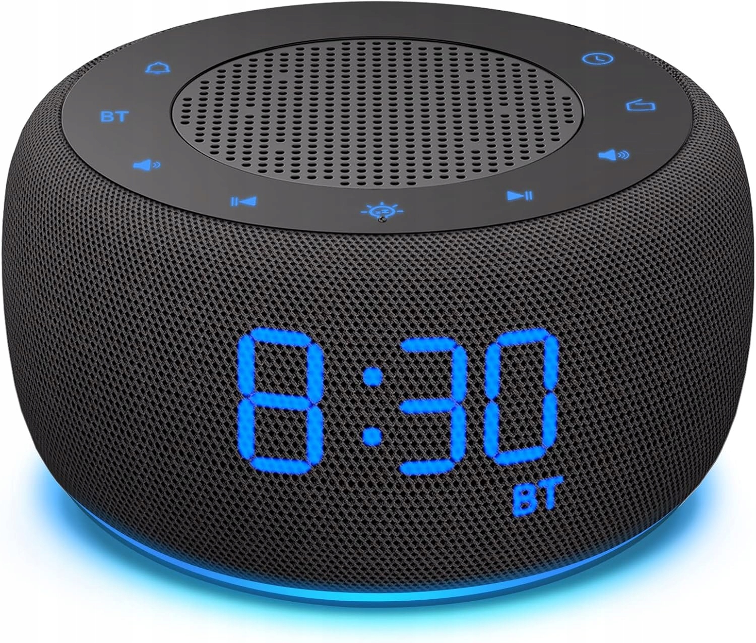 Radiobudík s Bluetooth, digitální budík, barevné noční světlo, reproduktor