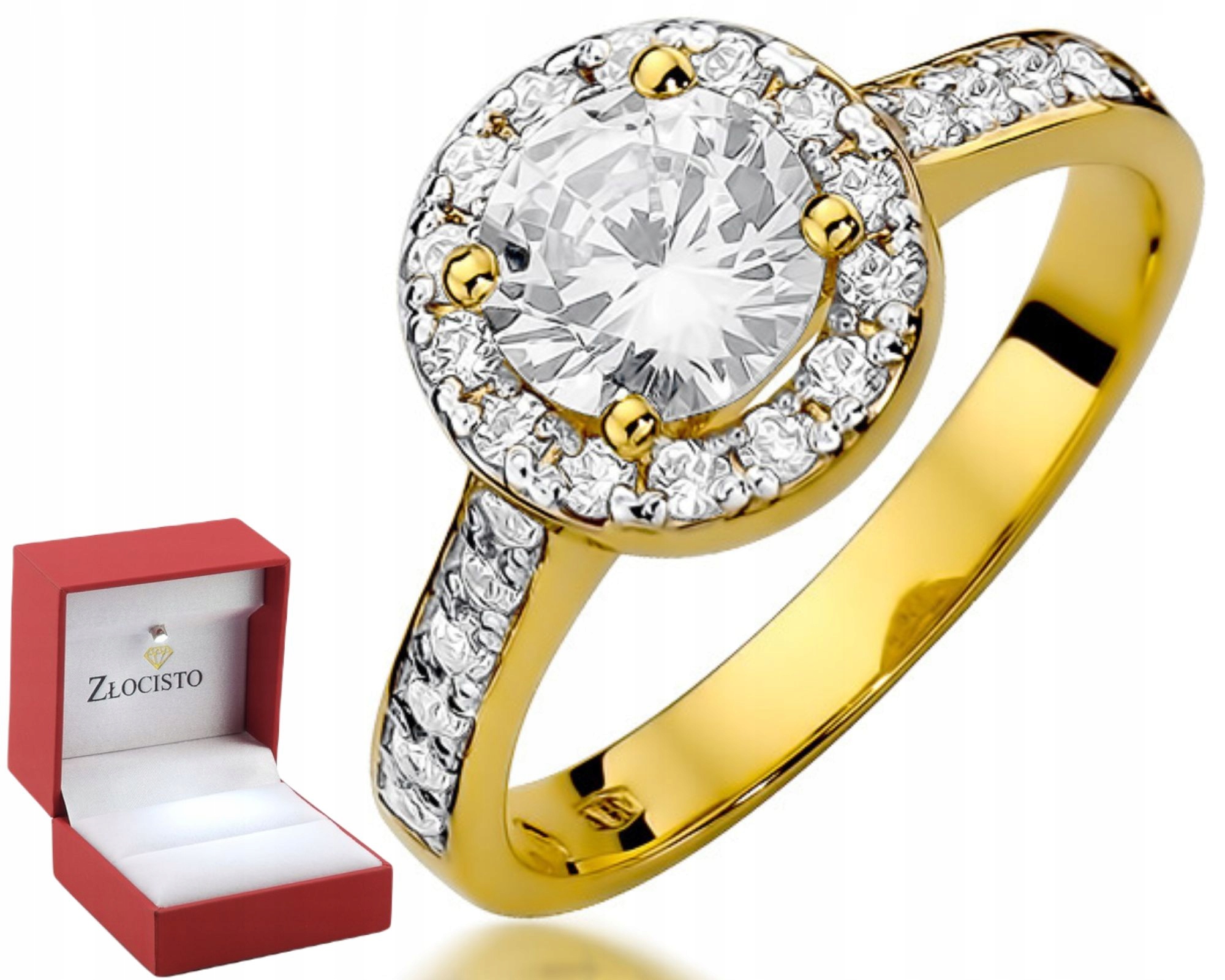 Zlatý prstýnek s diamanty 0,74 ct Gravírování 585