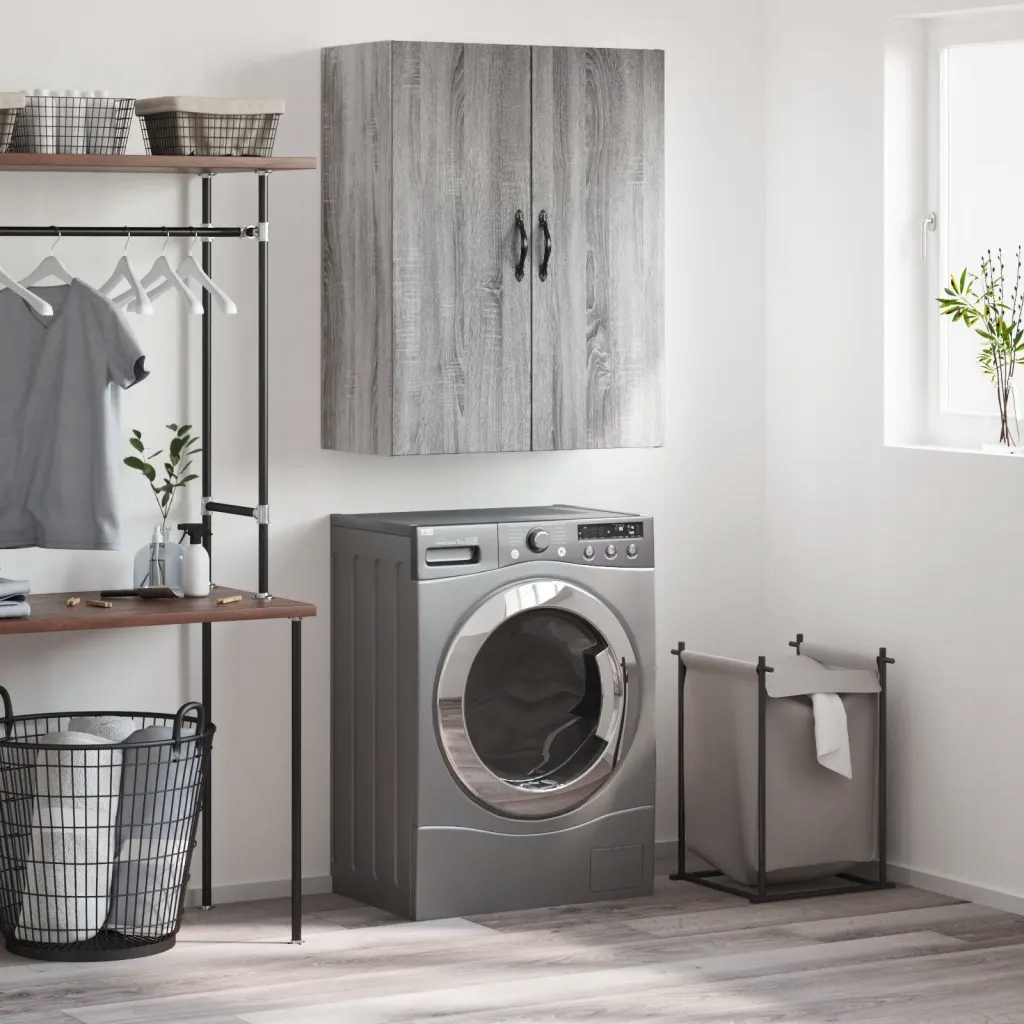 Nástěnná skříňka šedá sonoma 69,5 x 34 x 90 cm kompozitní dřevo Šedá 834984