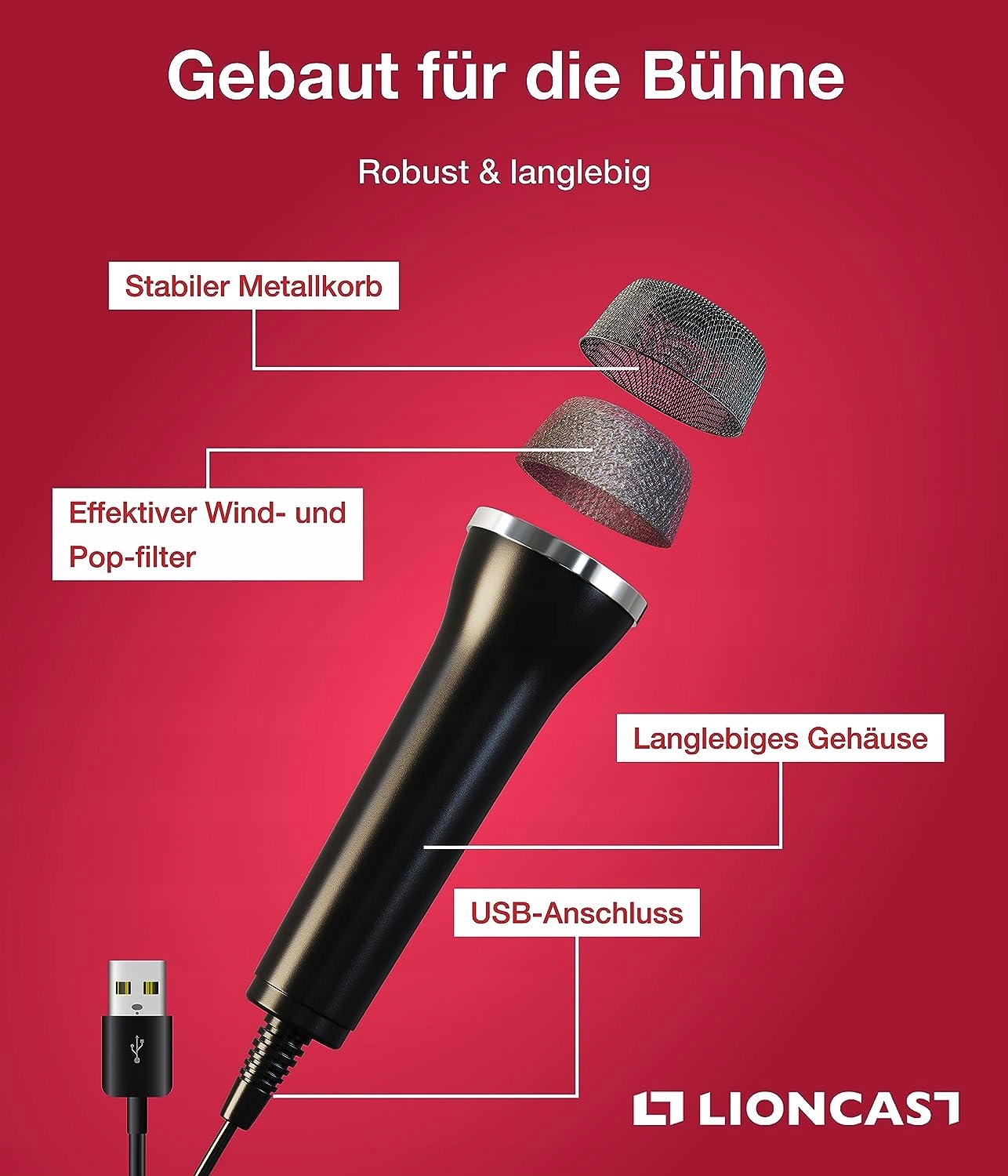 MIKROFON USB LIONCAST PS5/PS4/PC/XBOX/NINTENDO KARAOKE DŁUGOŚĆ 3m Kod producenta 3456098