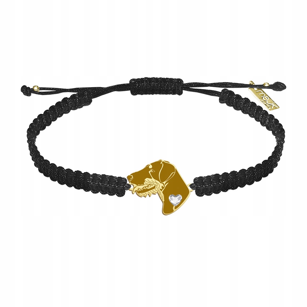 Zlatý náramek z německého loveckého teriéra 925 Makramé Dárek Gravírování