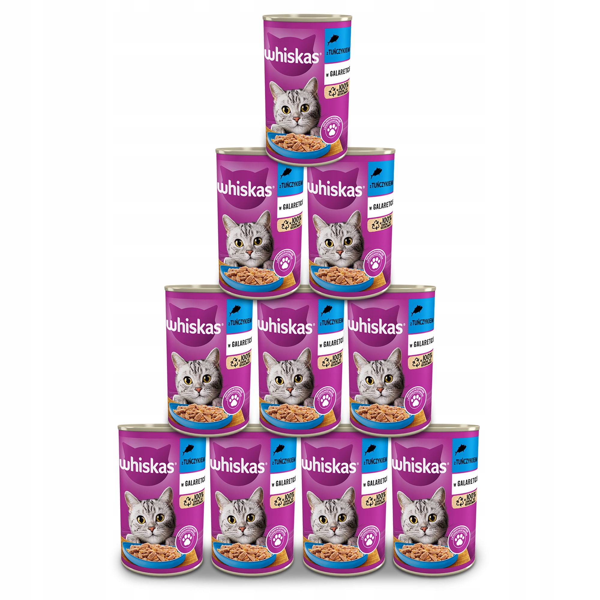 Whiskas mokra karma dla kota z tuńczykiem w galaretce puszka 24x400 g