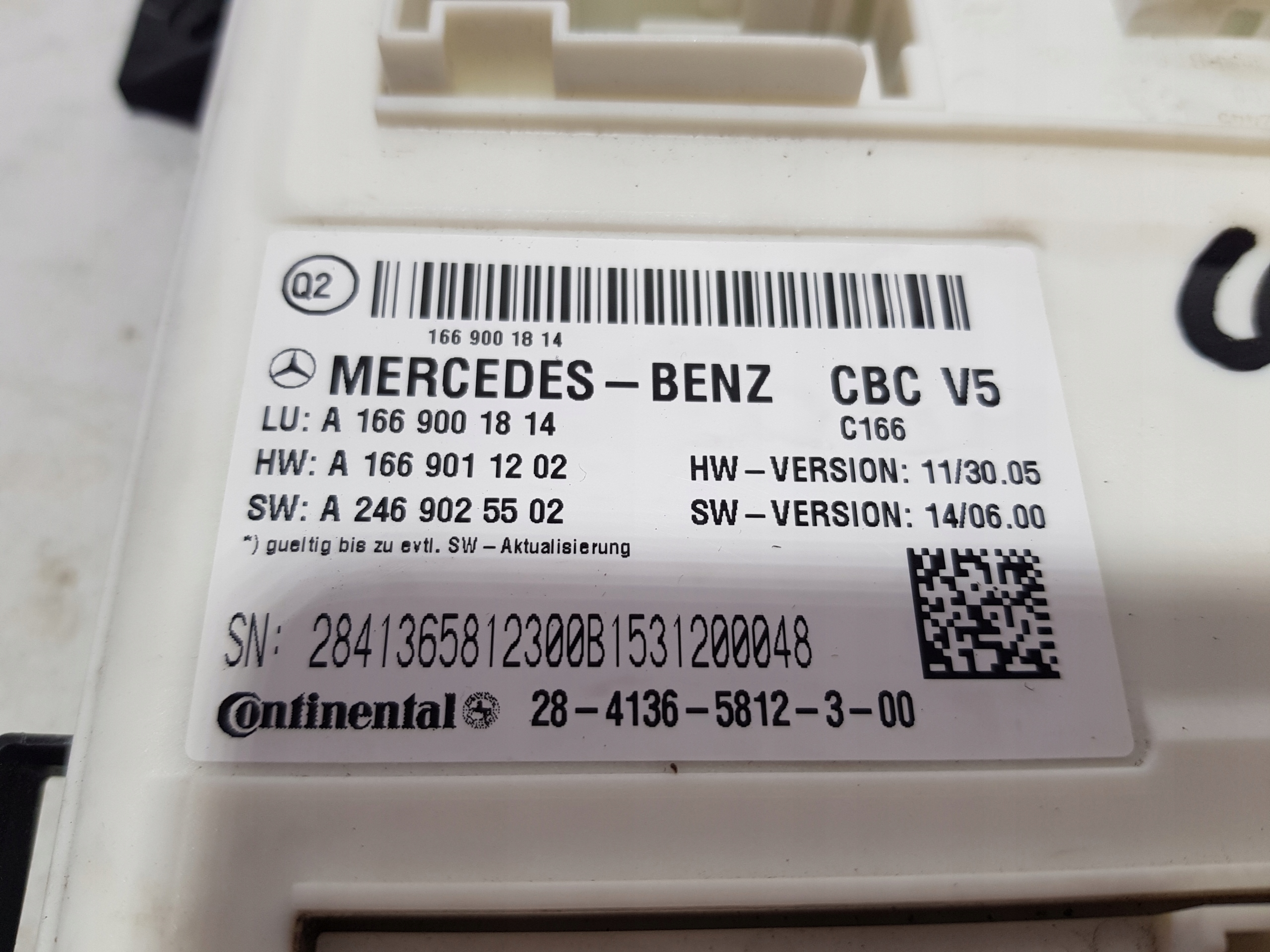 MERCEDES ML W166 GL X166 module control unit SAM 1669001814