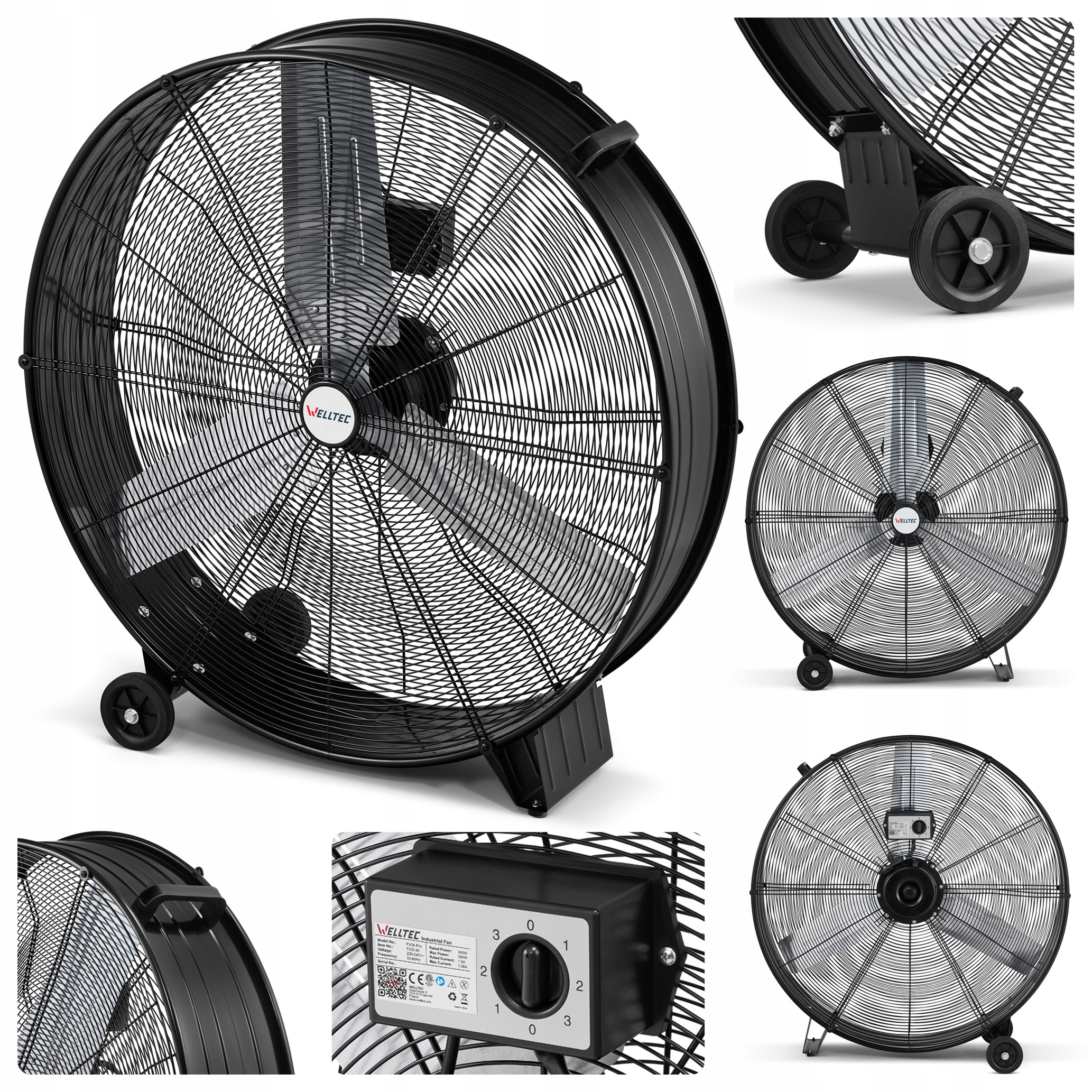 Welltec FX36 Pro – Průmyslový Ventilátor 91 cm 20400 m³/h 3 Rychlosti