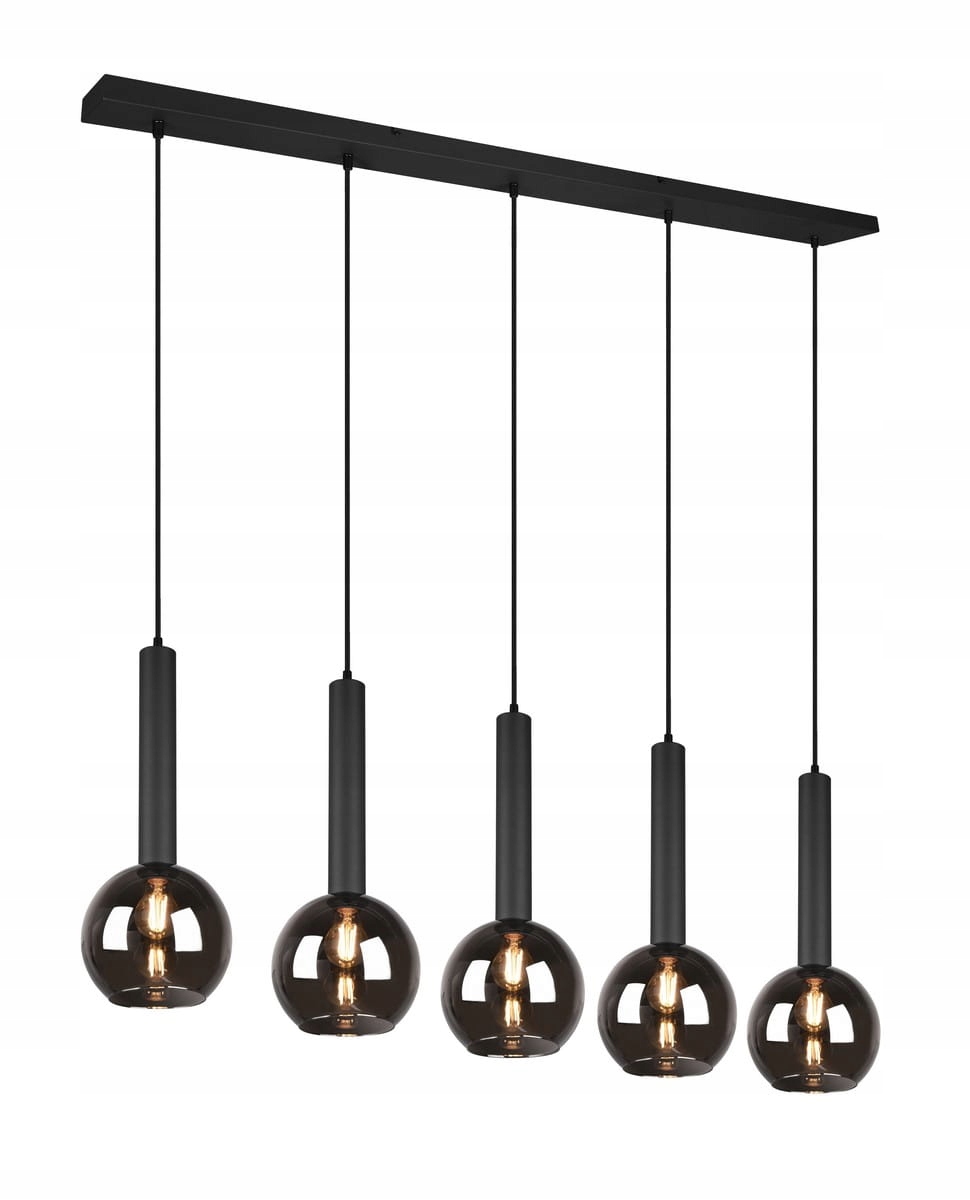 Závěsná lampa s tmavými stínítky Clayton černá Trio