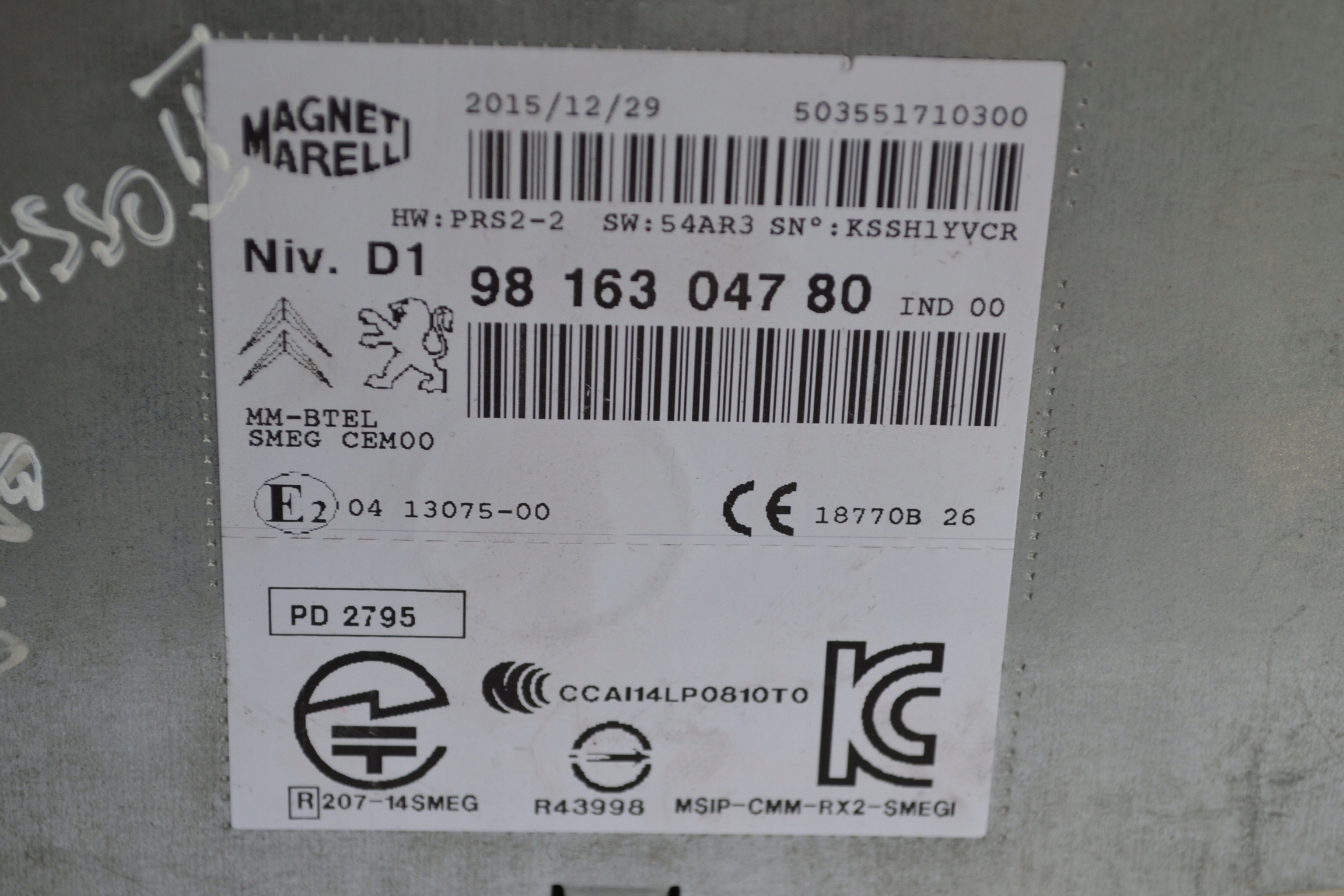 RADIO navigation 9816304780 C4 GRAND PICASSO II