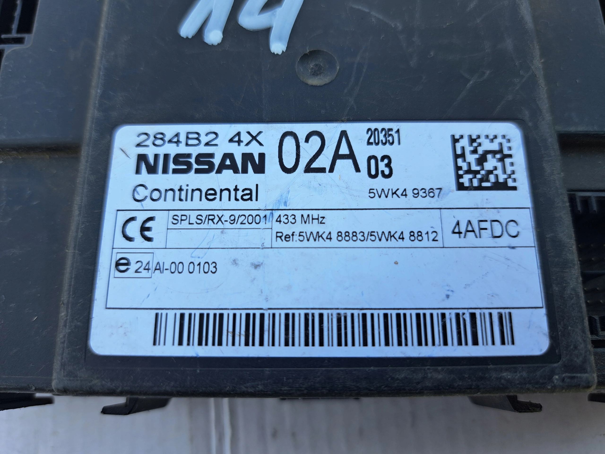 NISSAN computer ECU module BSI 284B24X 5WK49367