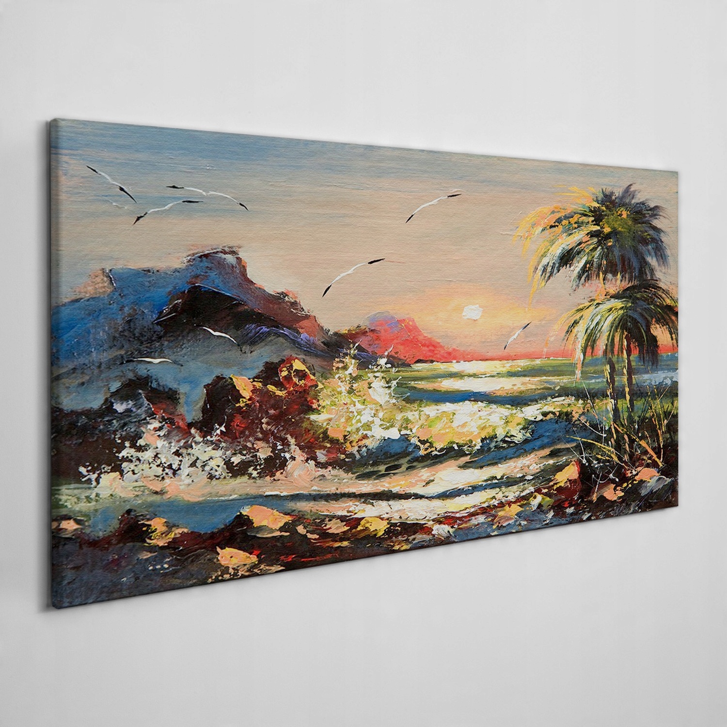 

Obraz na płótnie Wybrzeże zachód słońca 120x60 cm