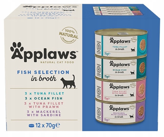 Levně Applaws konzervy pro kočky Multipack Fish 12 x 70 g
