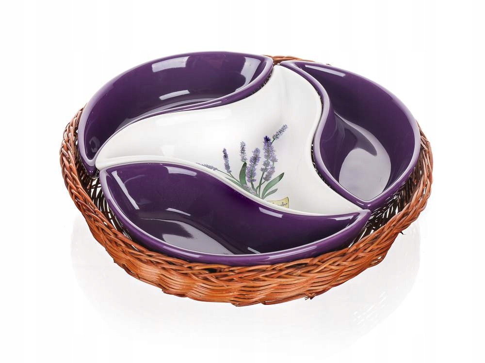 

Salaterki Miseczki 4szt w koszyku Lavender na dipy