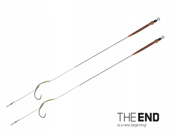 Przypony włosowe The End Skin rig 2szt 20cm/25lbs/#6