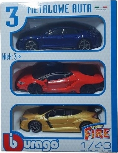 

Zabawka 3 Metalowe Auta Bburago