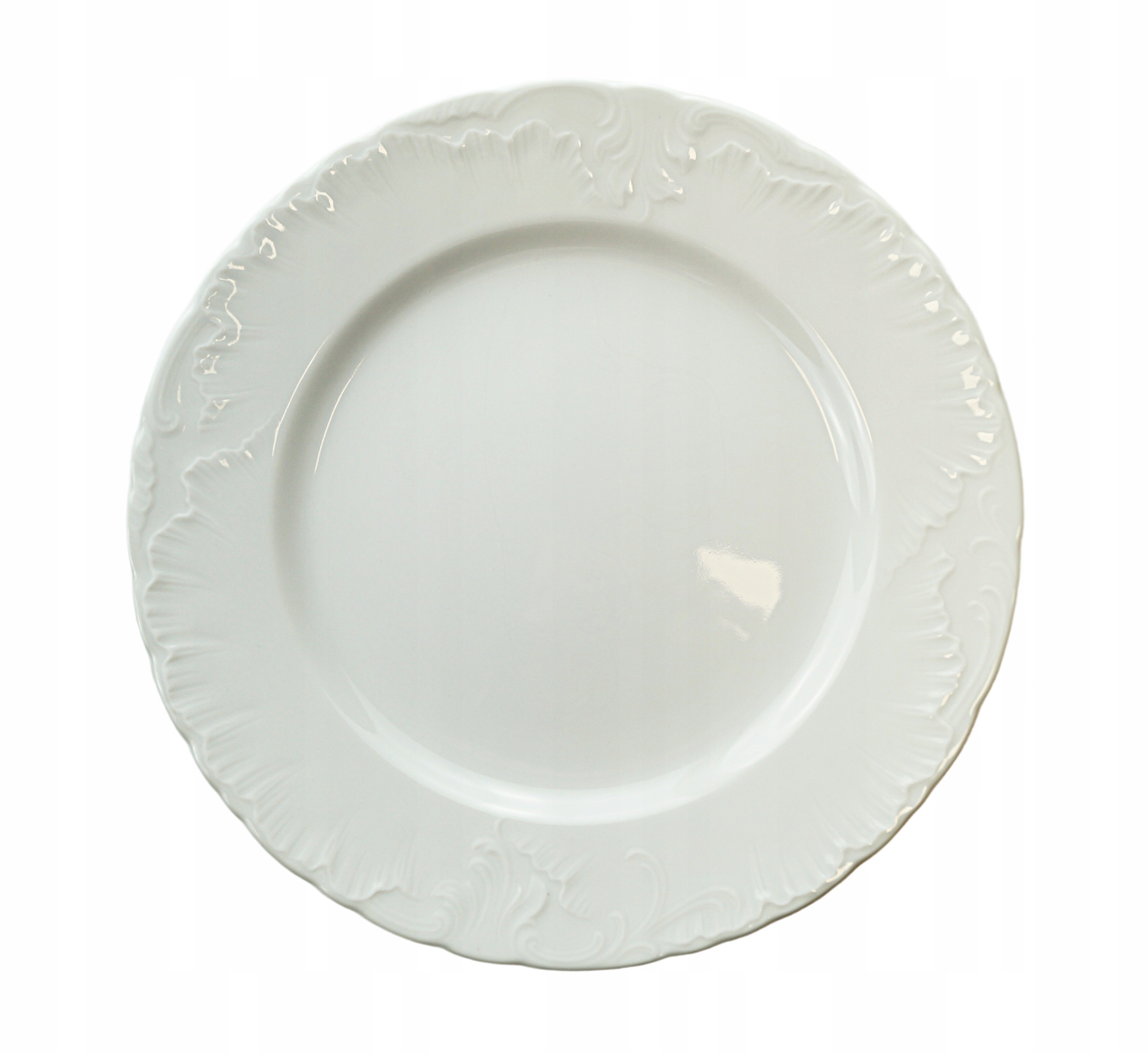 Talerz płaski biały 25 cm porcelana Ćmielów ROCOCO 0001 1 szt. ZK00202000