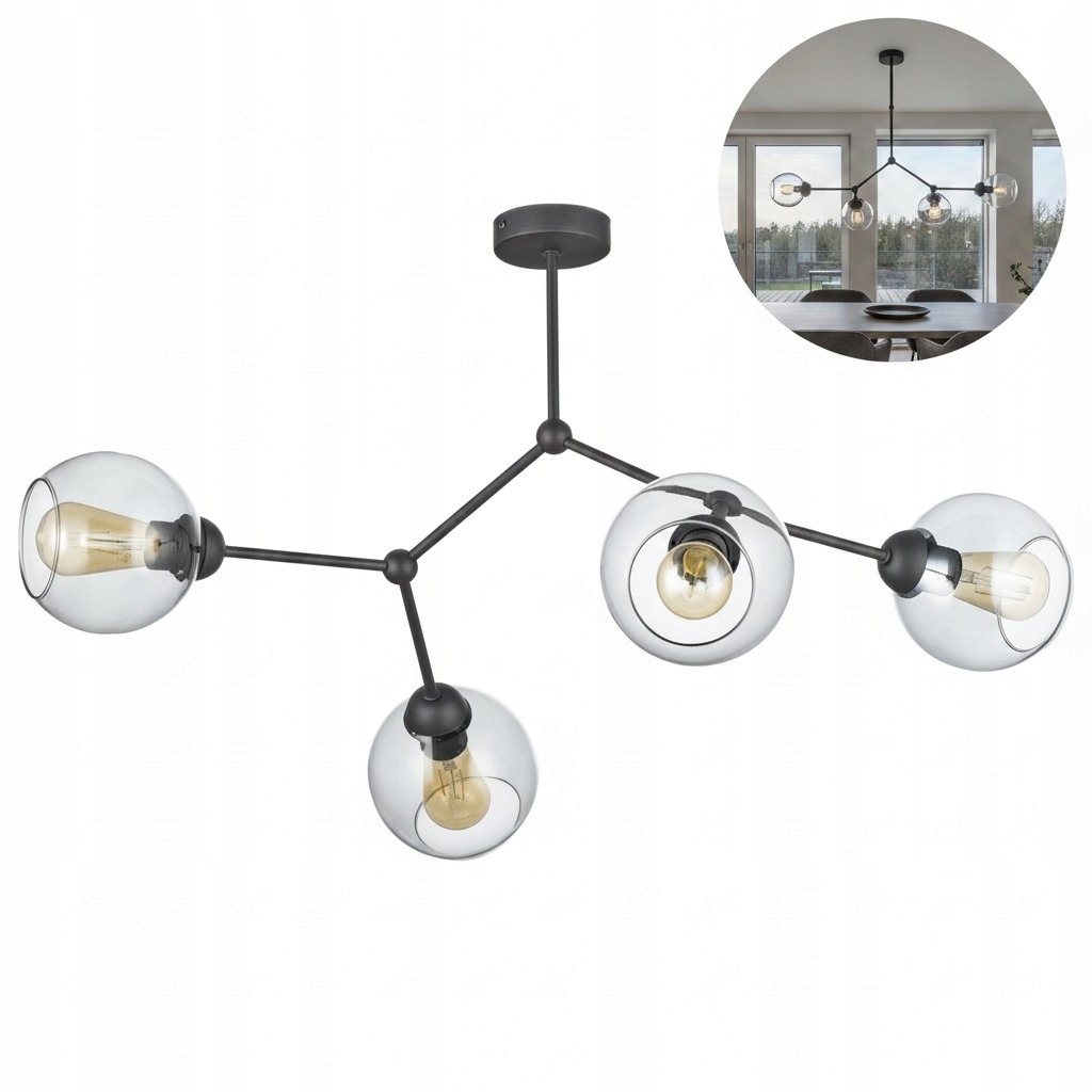 Stropná lampa Fairy čierna s moderným tienidlom do obývacej izby spálne Tk Lighting