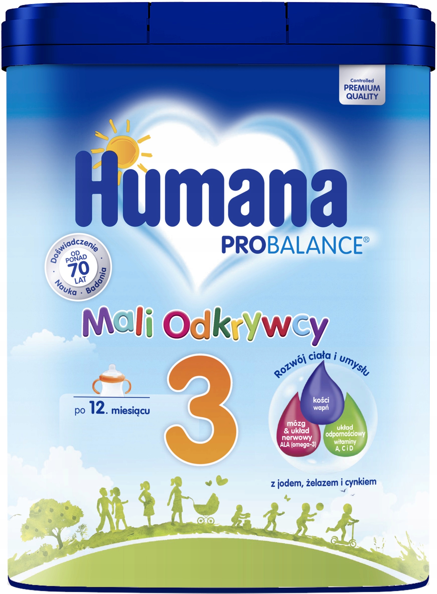 HUMANA 3 PROBALANCE MLEKO NASTĘPNE W PROSZKU PO 12 MIESIĄCU 650G