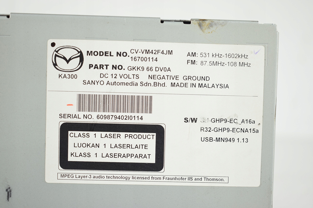 RADIO radio CD Navigation MAZDA 6 III GJ