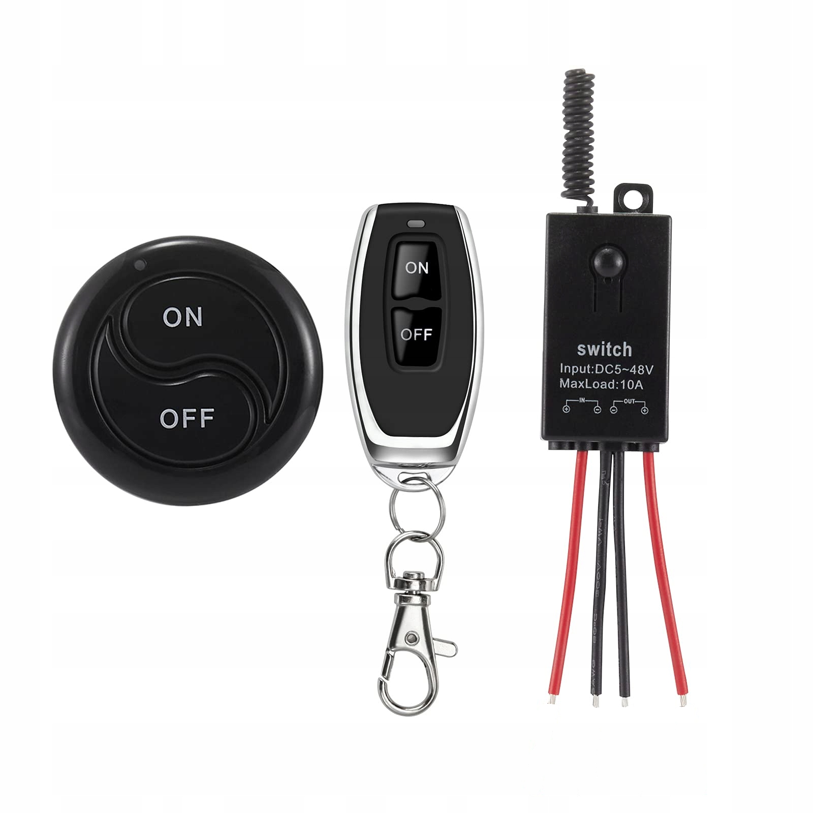 PRZEŁĄCZNIK RADIOWY 12V 1-KANAŁOWY Z PILOTEM PRZEKAŹNIK RADIOWY DC5-48V 10A