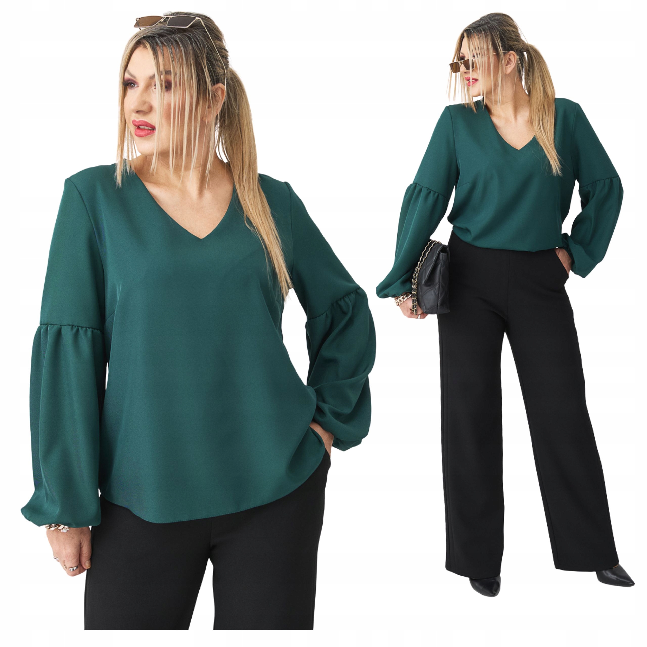 Bluzka z bufiastymi rękawami Polski Producent duże rozmiary